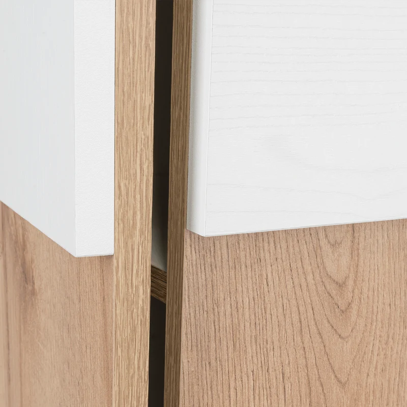 Gabinete de Baño Picasso, Blanco y Café Claro, con Espacio para Guardar Objetos de Aseo ZF