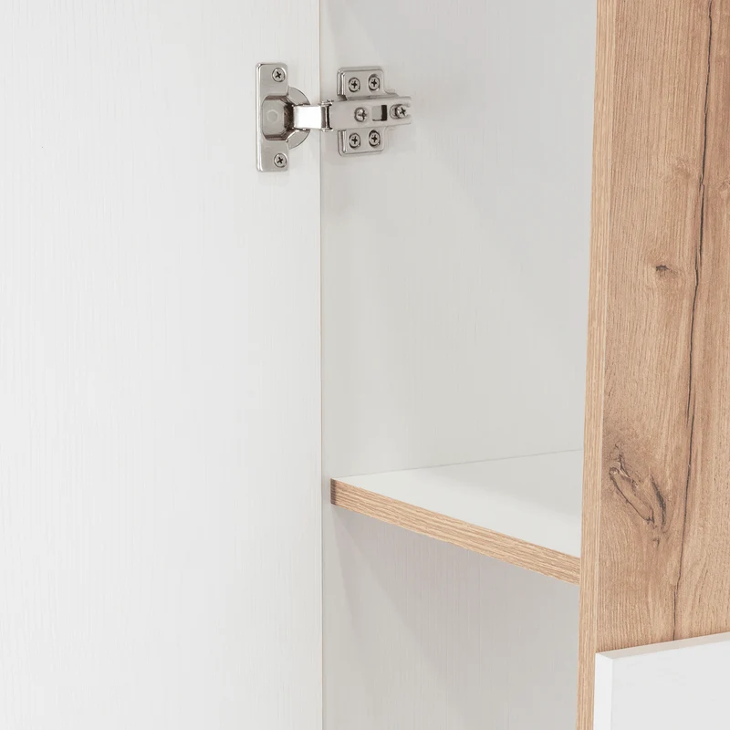 Gabinete de Baño Picasso, Blanco y Café Claro, con Espacio para Guardar Objetos de Aseo ZF