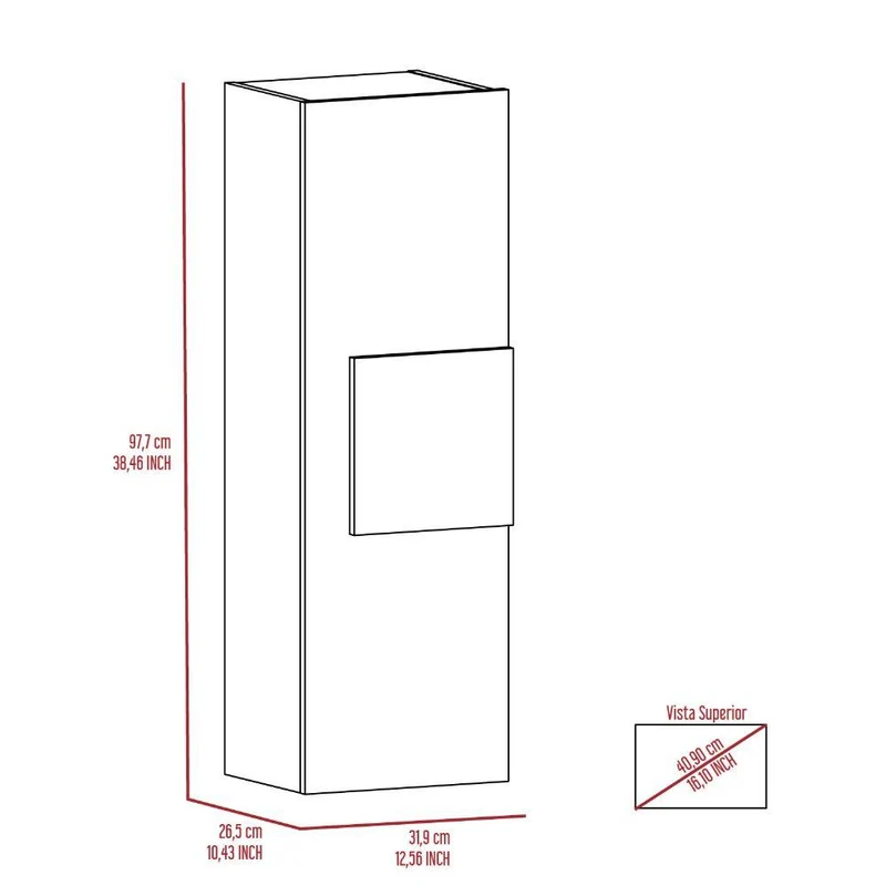 Gabinete de Baño Picasso, Blanco y Café Claro, con Espacio para Guardar Objetos de Aseo ZF