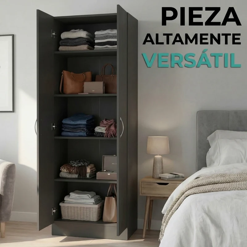 Alacena Benna, Wengue, con Cinco Entrepaños Para Almacenamiento ZF