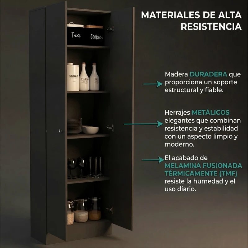 Alacena Benna, Wengue, con Cinco Entrepaños Para Almacenamiento ZF