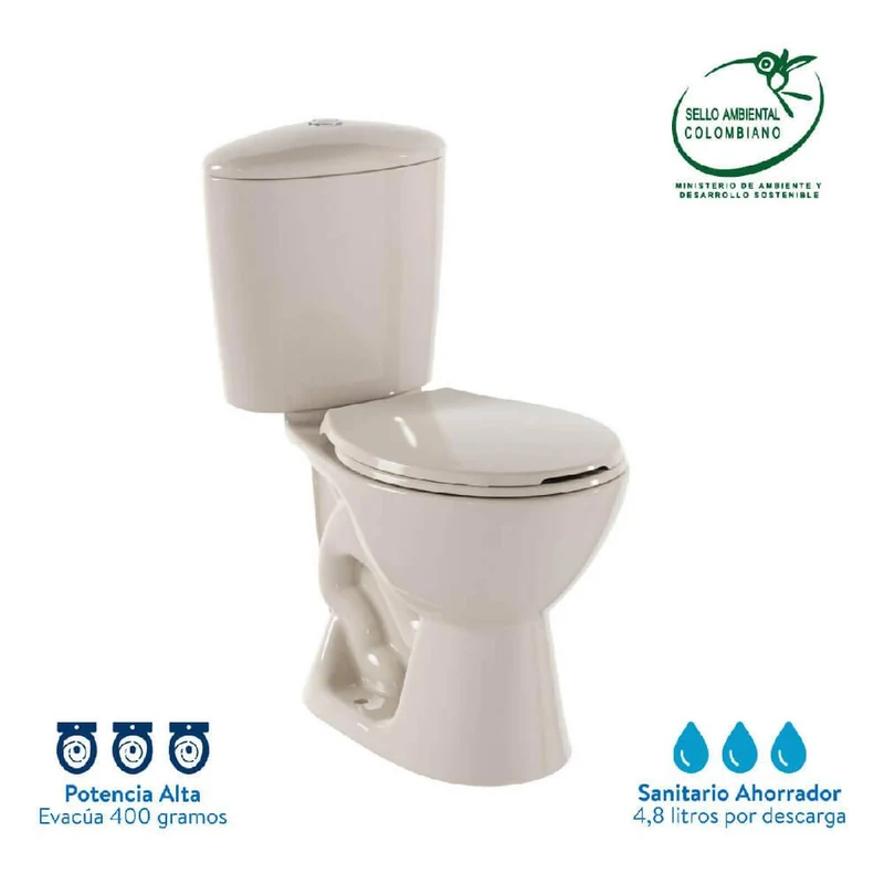 Sanitario Corona Manantial Pro Redondo Bone