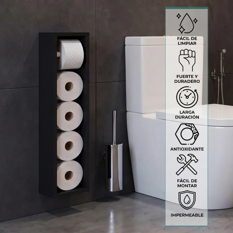 Organizador de Papel Balí, Wengue, para Cuatro Rollos ZF