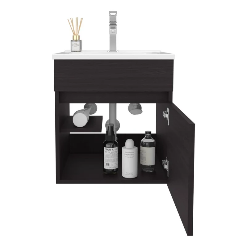 Mueble para Lavamanos Primax, Wengue, con Espacio para Ubicar Objetos de Aseo ZF