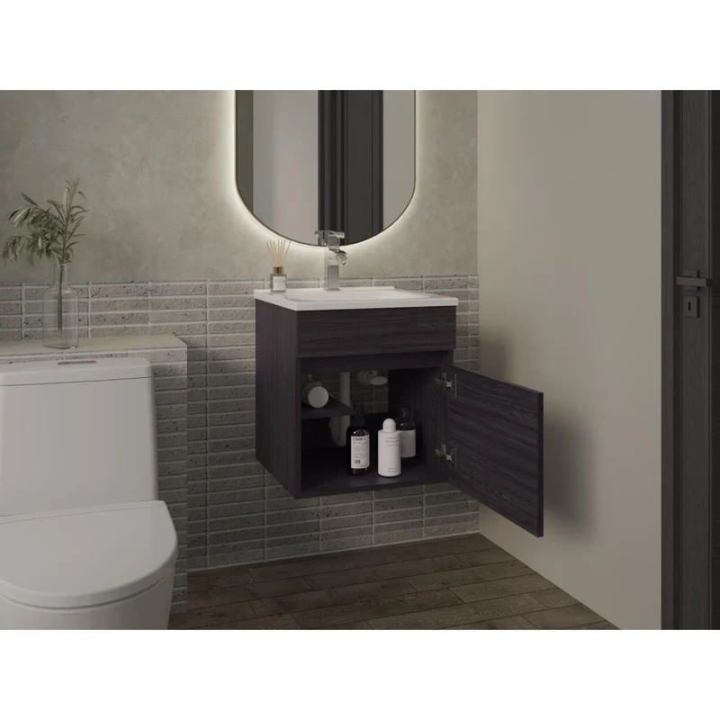 Mueble para Lavamanos Primax, Wengue, con Espacio para Ubicar Objetos de Aseo ZF