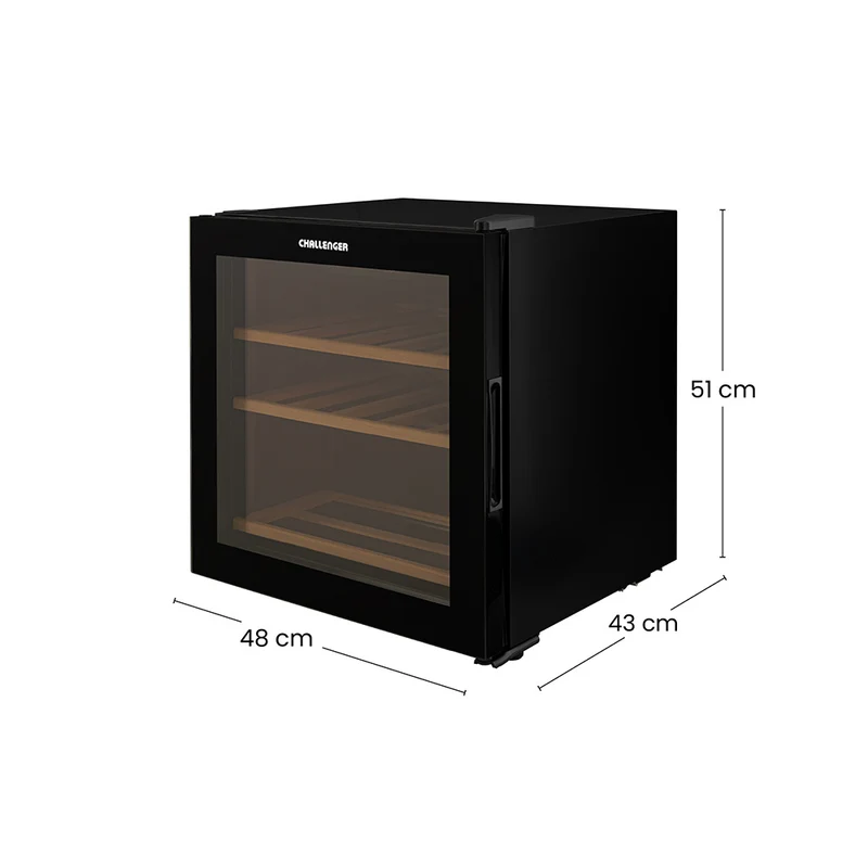 Cava de Vinos de 14 Botellas 40 lt, Negro