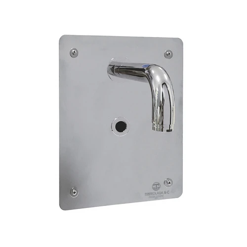 Rubinetto fotocellula per lavabo a canale alim. batteria 6v cromo