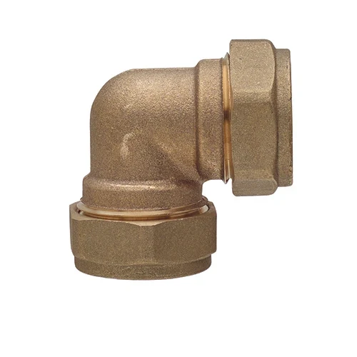 Gomito ff in ottone a compressione per rame diam. 16