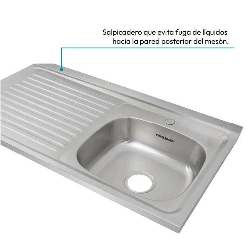 Mesón Poceta Challenger Derecho, en Acero Inoxidable