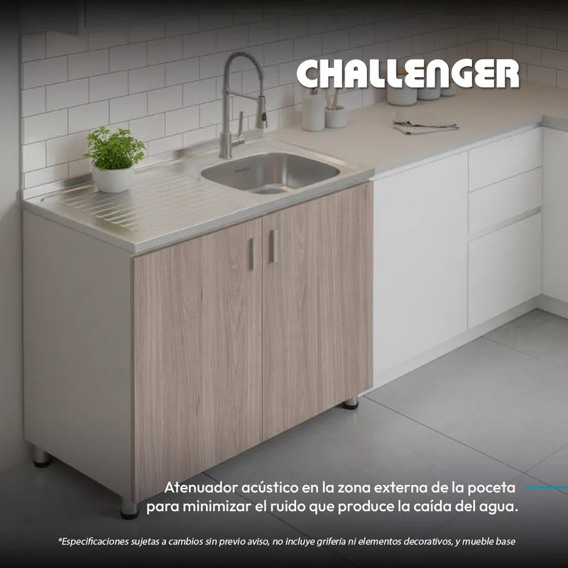 Mesón Poceta Challenger Derecho, en Acero Inoxidable