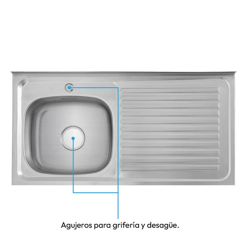 Mesón Poceta Challenger Izquiero, en Acero Inoxidable
