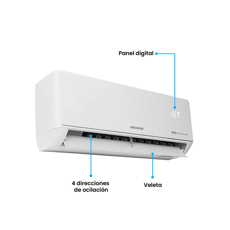 Aire Acondicionado Inverter Challenger 18000 BTU 220V, Blanco