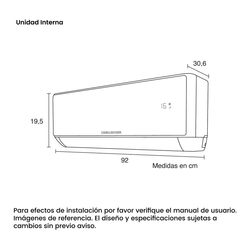 Aire Acondicionado Inverter Challenger 18000 BTU 220V, Blanco