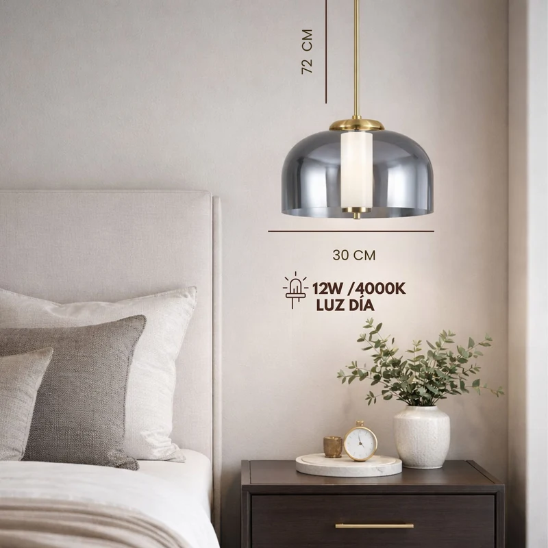 Lámpara LED Colgante Teruel, Dorado