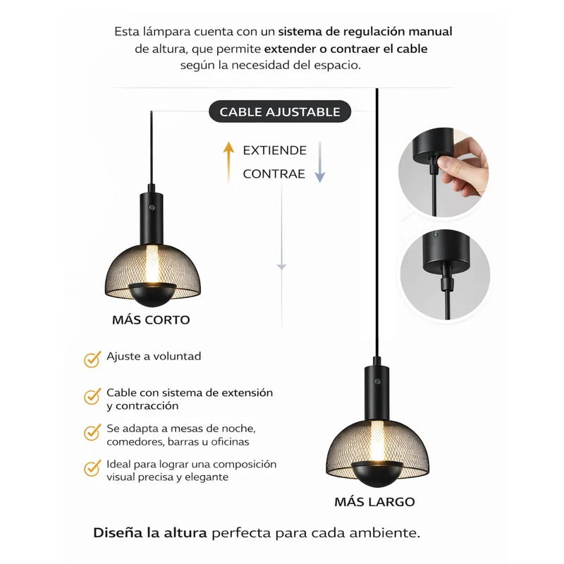 Luminaria Decorativa LED Colgante Labiara, Negro
