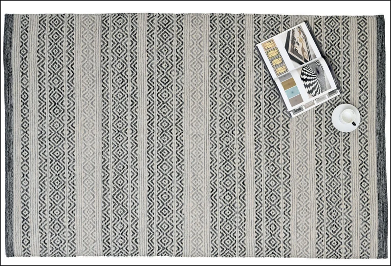 Alfombra Decoghar Ic15033 Silver Kellim, Negro