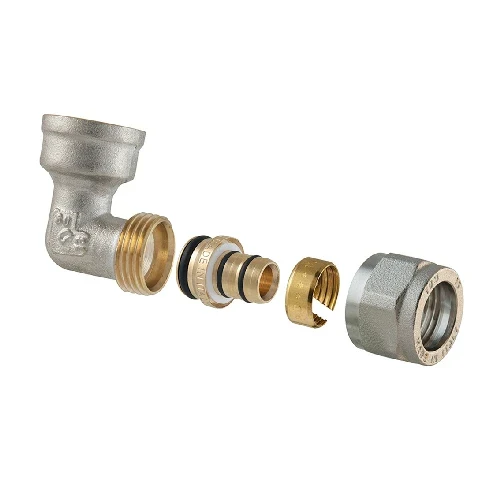 Raccordo curvo femmina a compressione per multistrato 2pz assemblato 3/4 x 1 -26