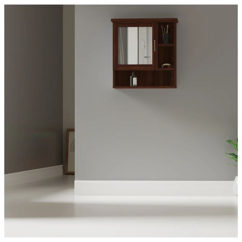 Mueble de Baño Flotante con Espejo, Chocolate