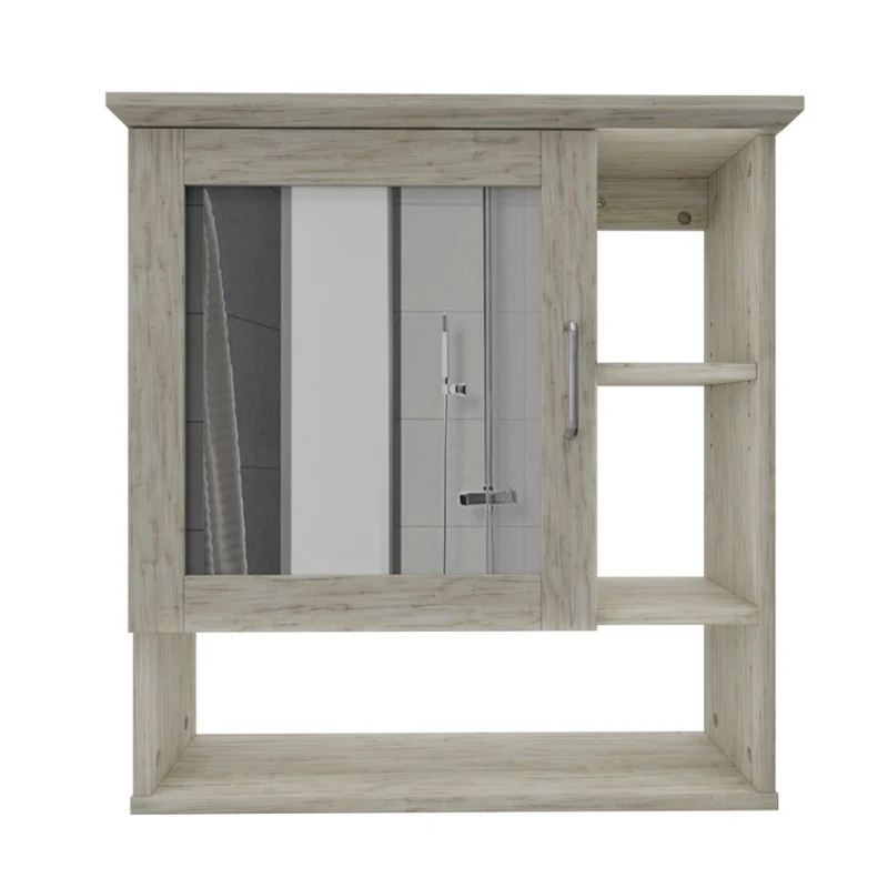 Mueble de Baño Flotante con Espejo, Pino