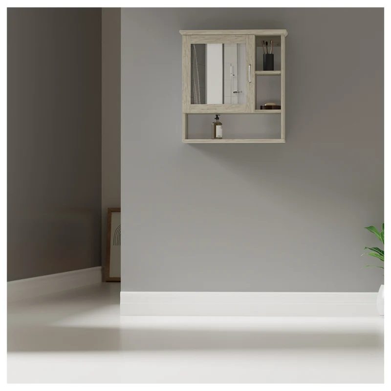 Mueble de Baño Flotante con Espejo, Pino