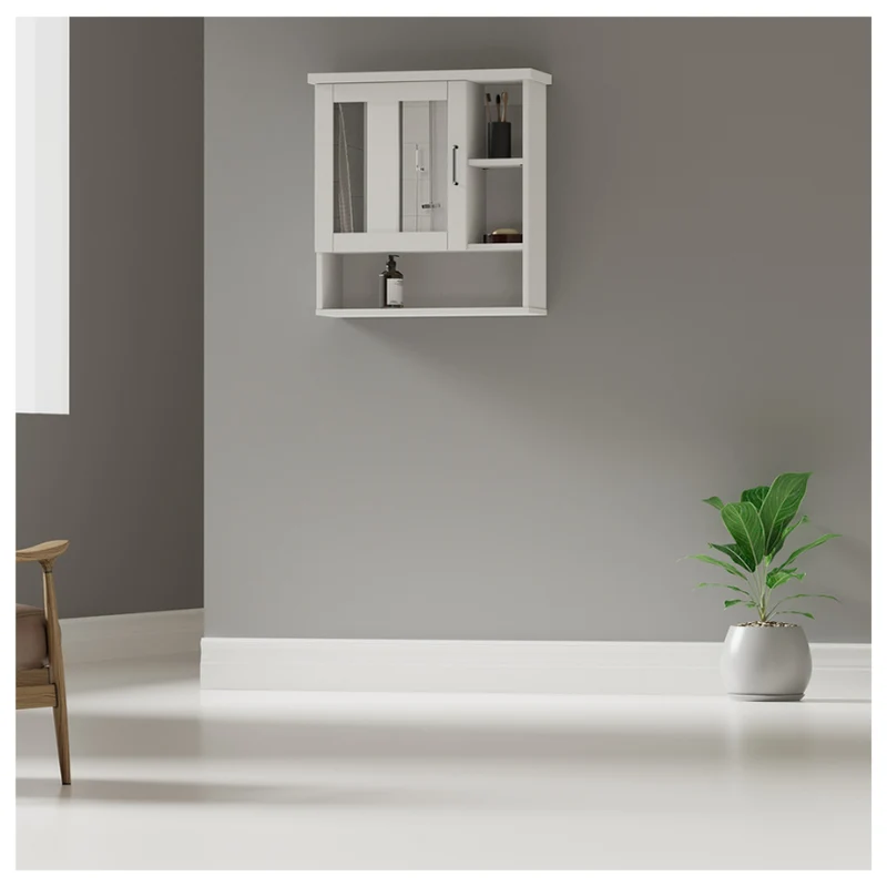 Mueble de Baño Flotante con Espejo, Blanco