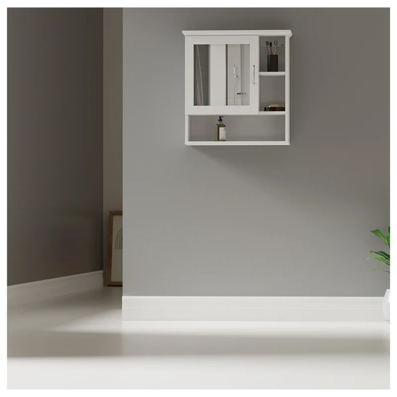 Mueble de Baño Flotante con Espejo, Blanco
