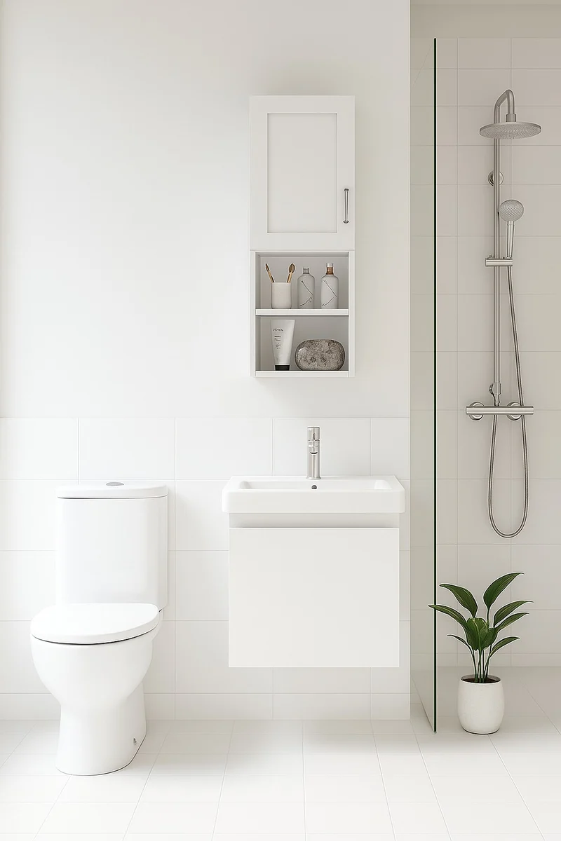 Mueble Auxiliar Lateral de Baño, Blanco