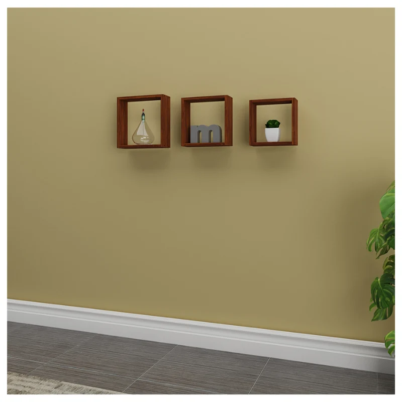 Repisa en Madera Tipo Cubos Set x 3, Chocolate