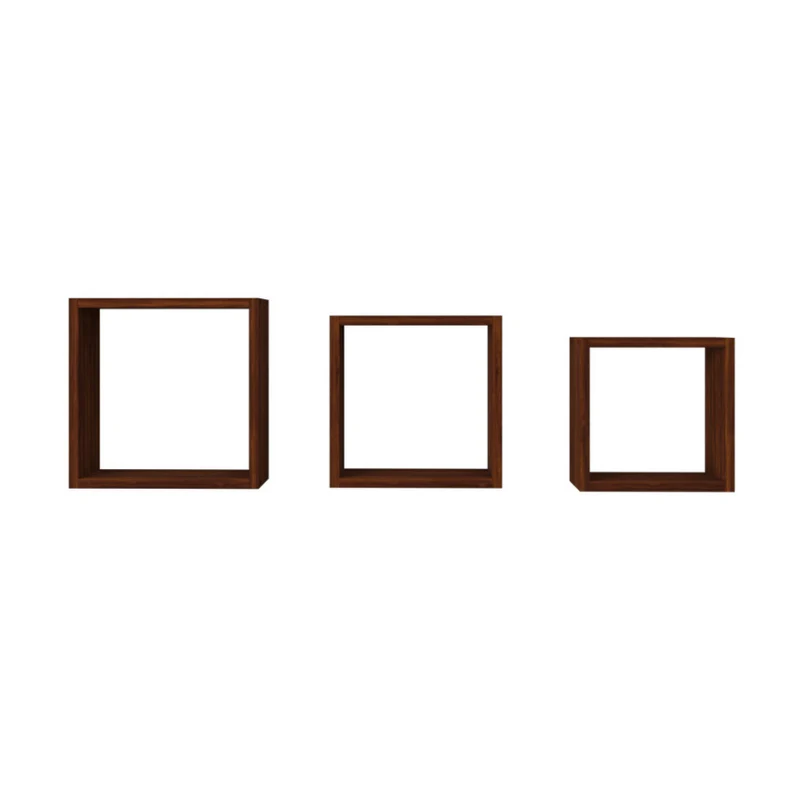 Repisa en Madera Tipo Cubos Set x 3, Chocolate