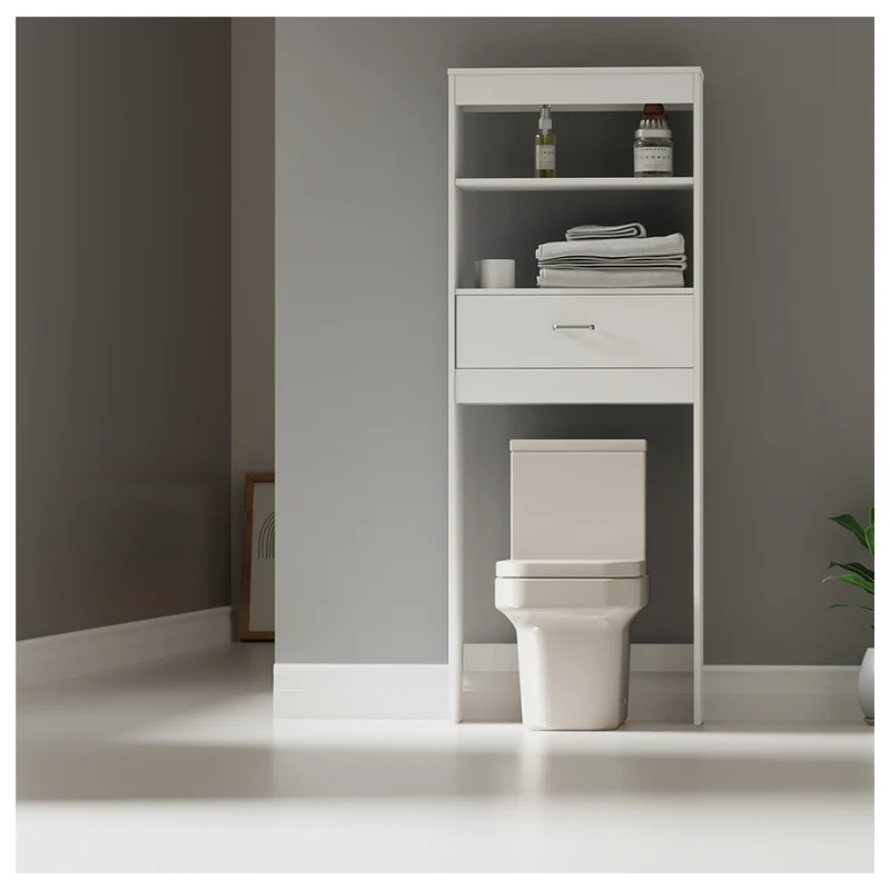 Mueble Organizador de Baño sobre el Inodoro, Blanco