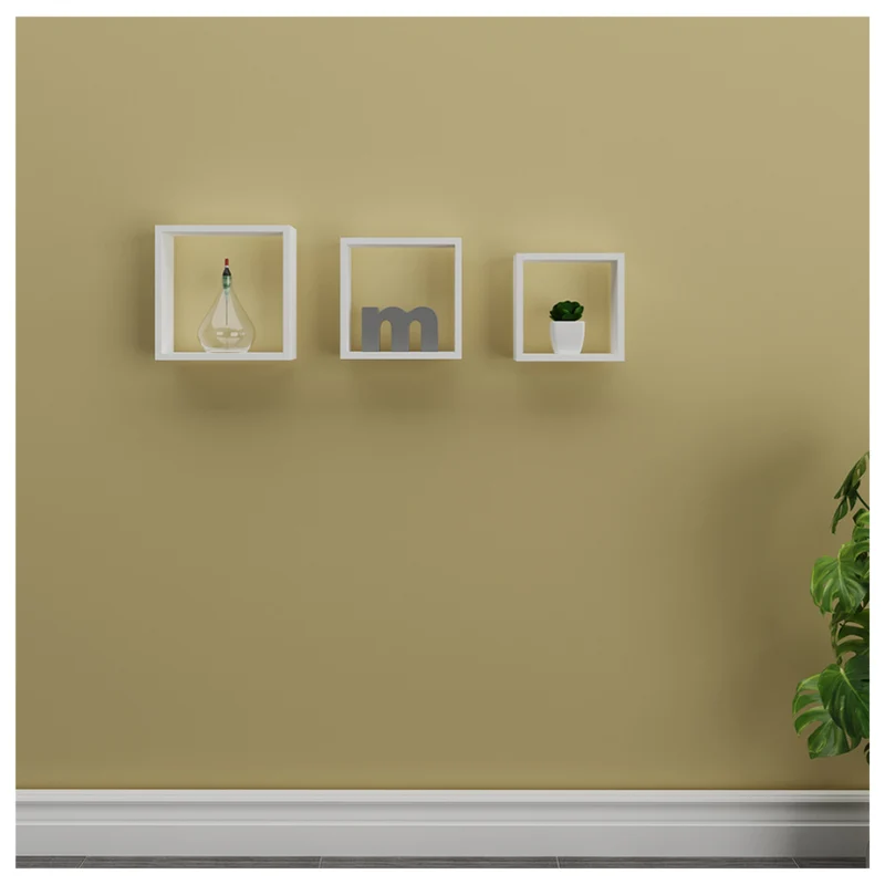 Repisa en Madera Tipo Cubos Set x 3, Blanco