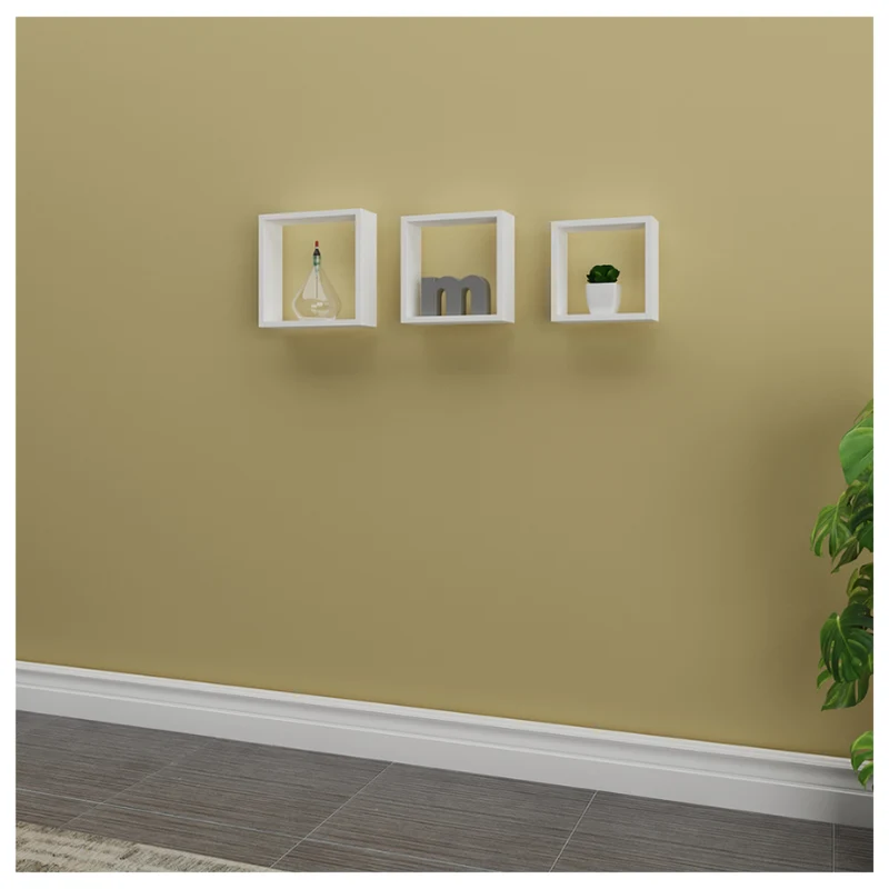 Repisa en Madera Tipo Cubos Set x 3, Blanco