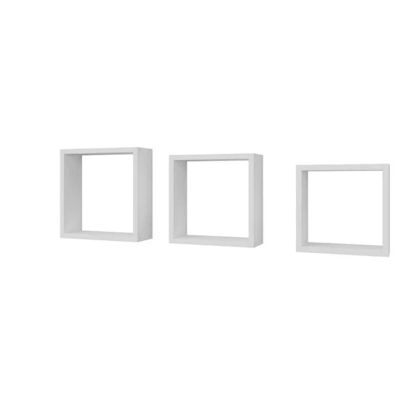Repisa en Madera Tipo Cubos Set x 3, Blanco
