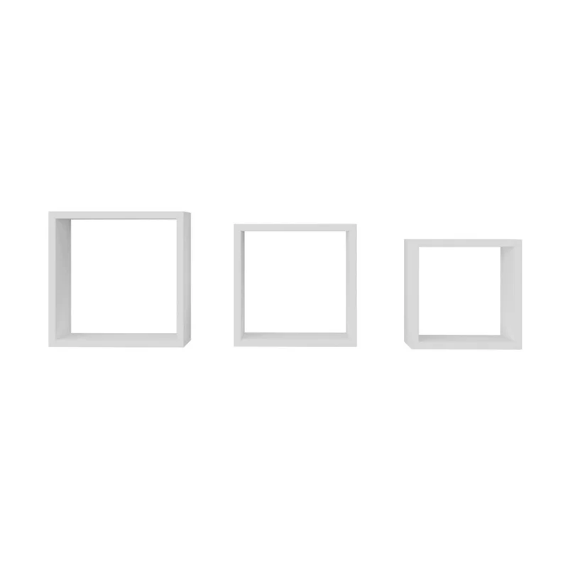 Repisa en Madera Tipo Cubos Set x 3, Blanco