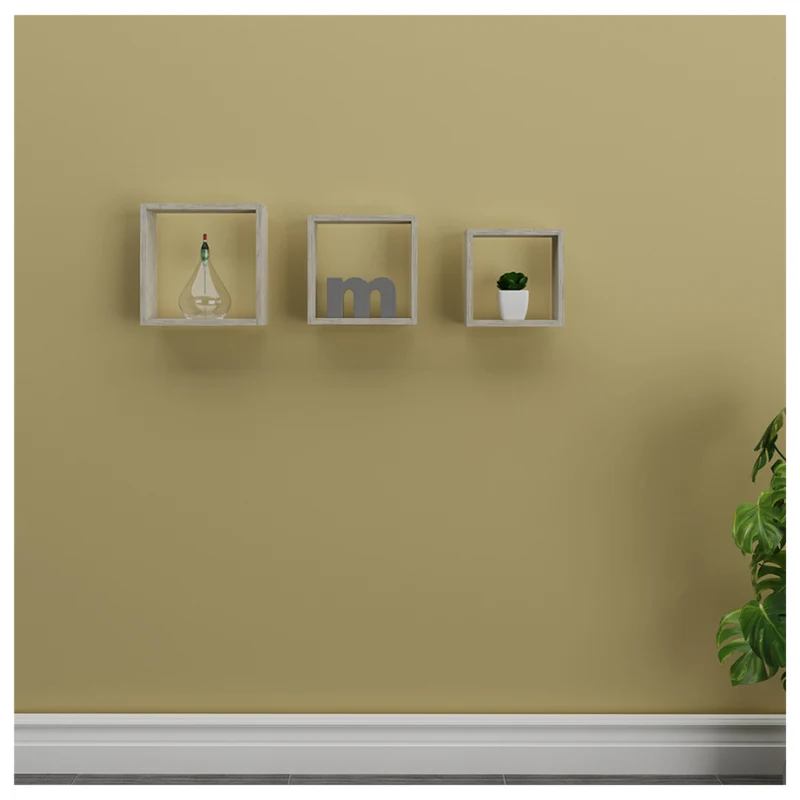 Repisa en Madera Tipo Cubos Set x 3, Pino