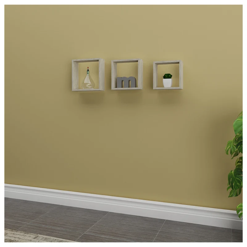 Repisa en Madera Tipo Cubos Set x 3, Pino