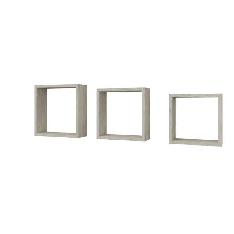 Repisa en Madera Tipo Cubos Set x 3, Pino