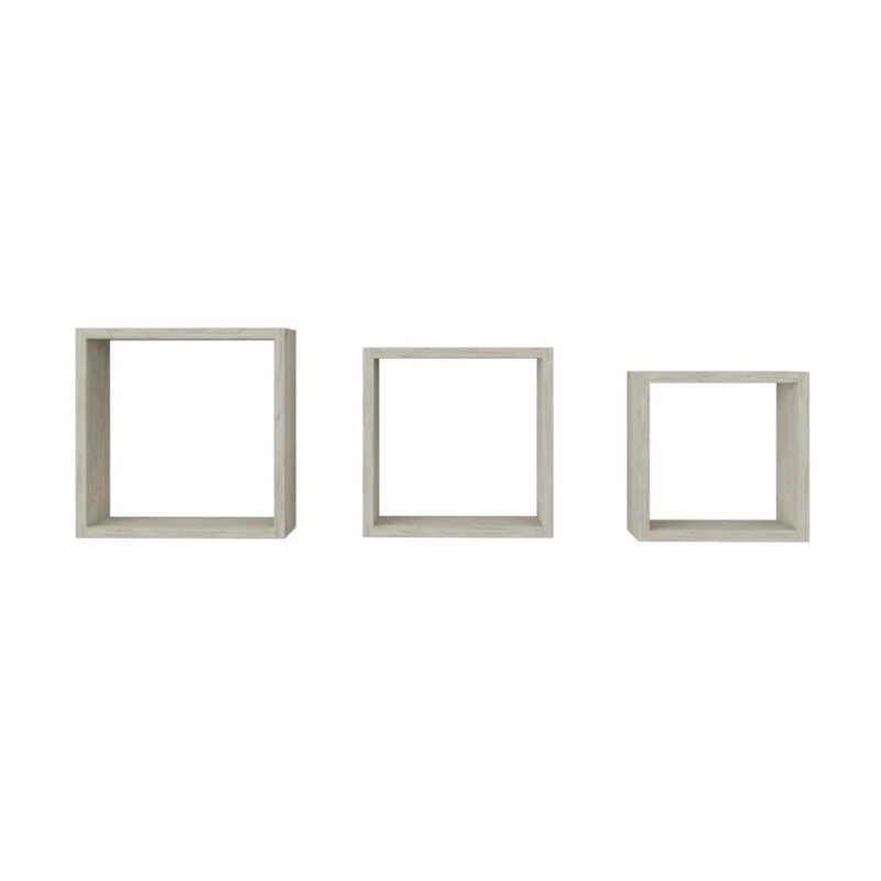Repisa en Madera Tipo Cubos Set x 3, Pino
