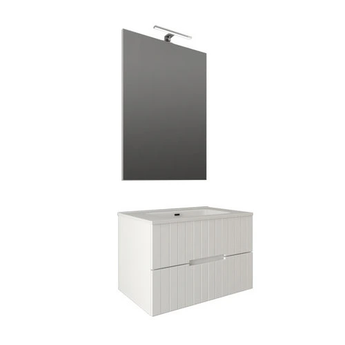 Mobile bagno sospeso completo vania bianco opaco l. 100 cm