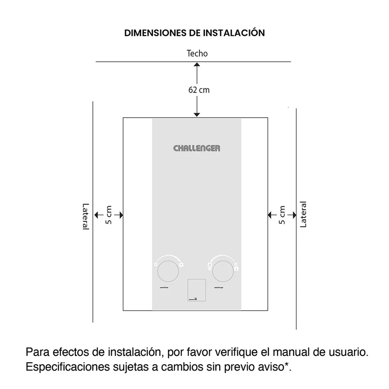 Calentador Gas Natural Challenger, 5,5L-Tn