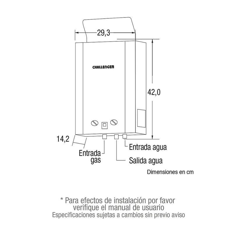 Calentador Gas Natural Challenger, 5,5L-Tn