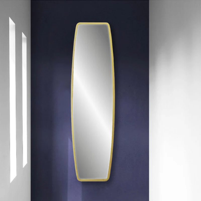 Espejo de Pared - MDF - Semioval Vertical Dorado