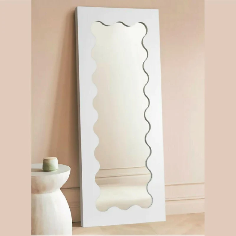 Espejo Ondulado de Piso - Blanco - 60 x 150 cm.