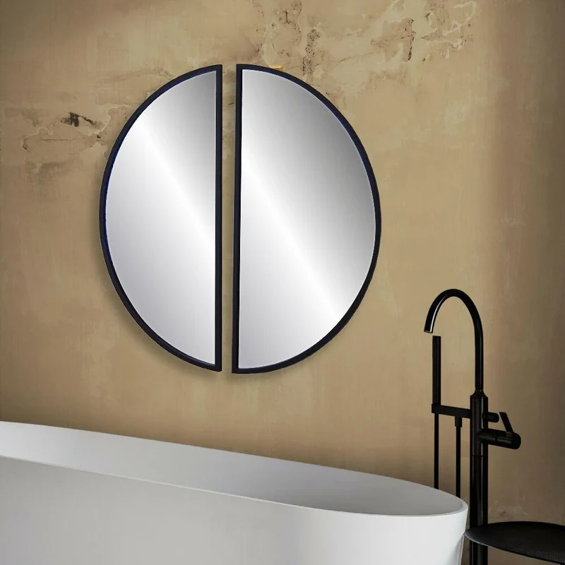 Espejos de Pared Set x 2 en MDF Luna Nueva Negro