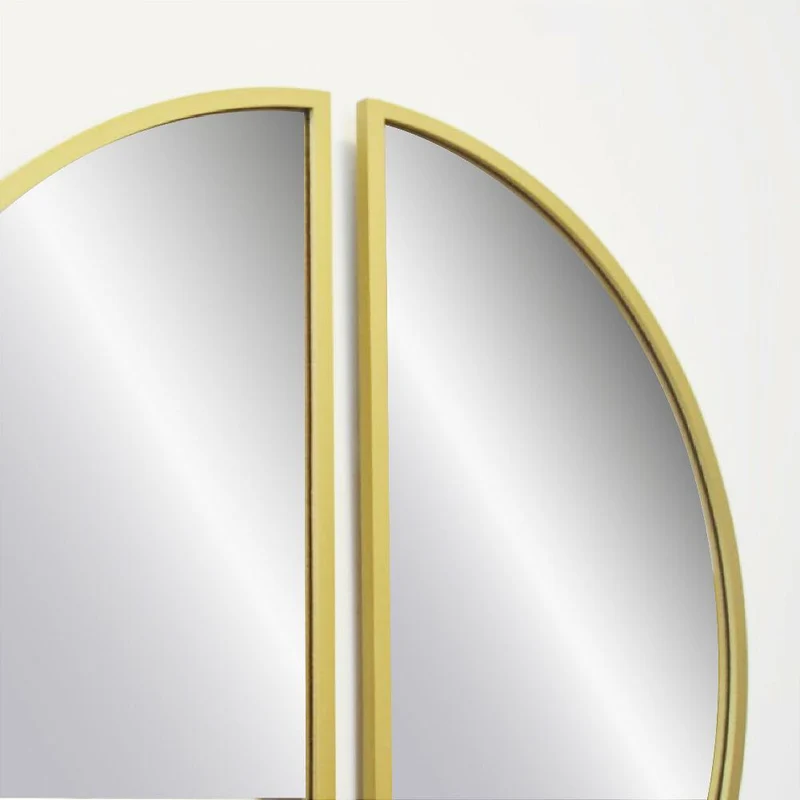Espejos de Pared Set x 2 en MDF Luna Nueva Dorado