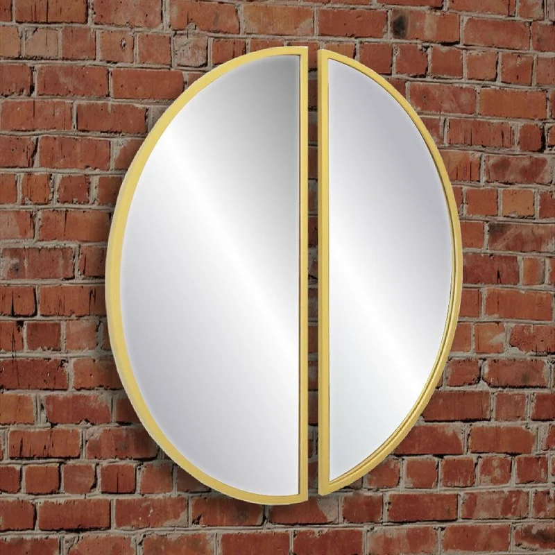 Espejos de Pared Set x 2 en MDF Luna Nueva Dorado