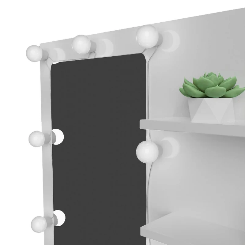 Tocador Holly con Luces LED 77x80x40cm Blanco