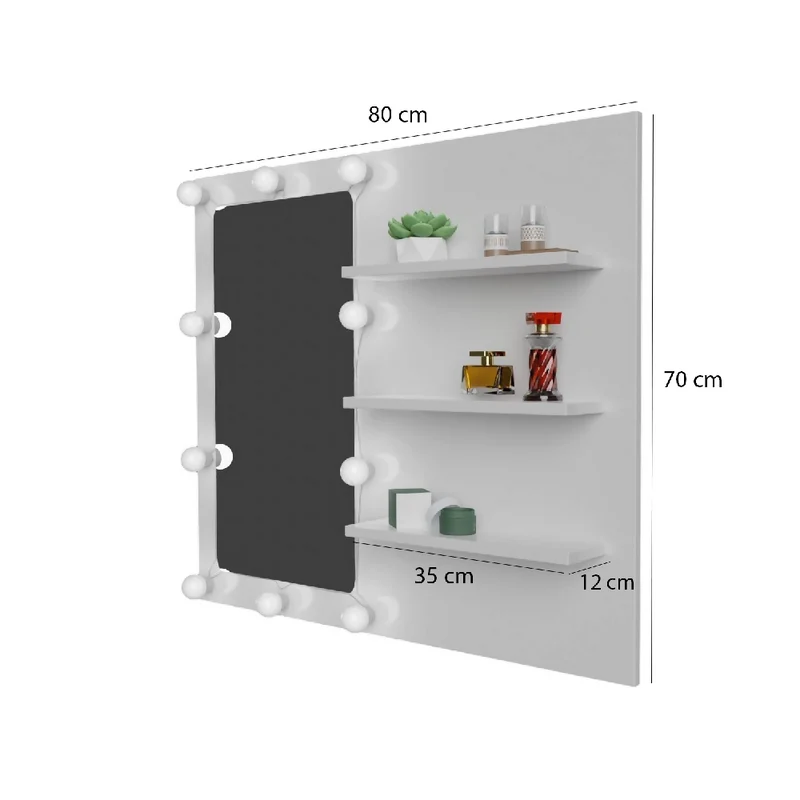 Tocador Holly con Luces LED 77x80x40cm Blanco