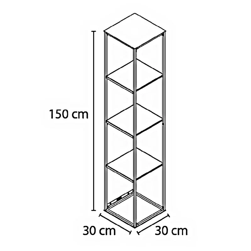 Mueble Vertical 5 Niveles Pintado Negro