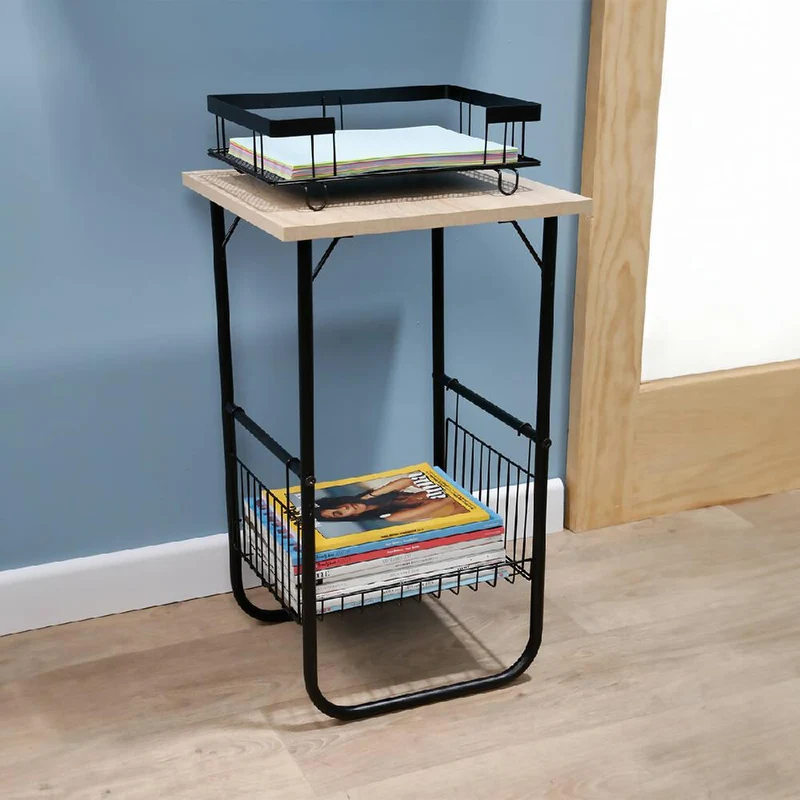 Mesa Auxiliar Armable Pintado Negro